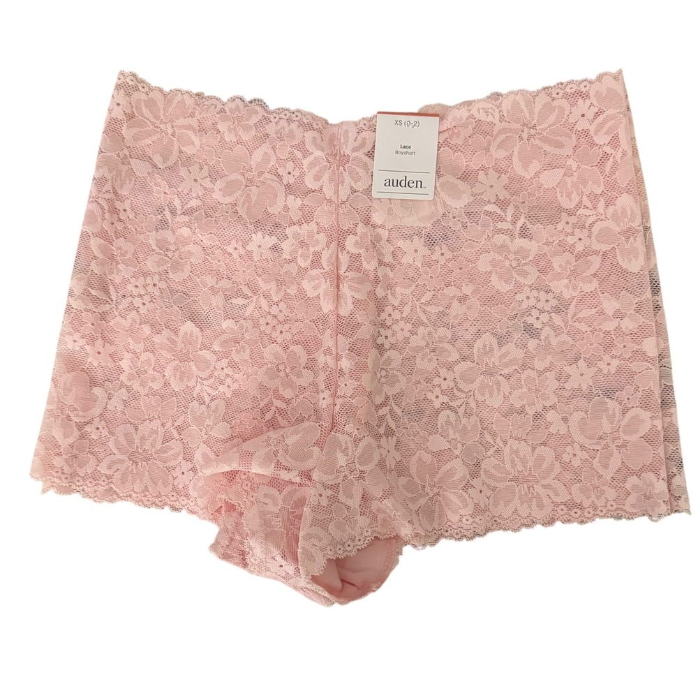 Women's Allover Lace Boy Shorts Underwear - Auden™ Pink XS: Mid Rise (Lot of 2) - Picture 6 of 8
